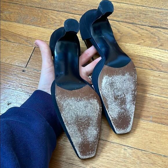 Vintage 2” Stuart Weitzman Black Heels with d'Orsay Style - Picture 3 of 8